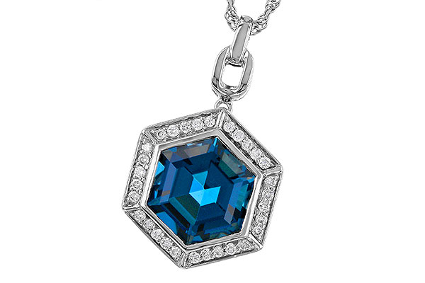 B311-20871: NECK 3.40 LONDON BLUE TOPAZ 3.55 TGW (9MM LBT)