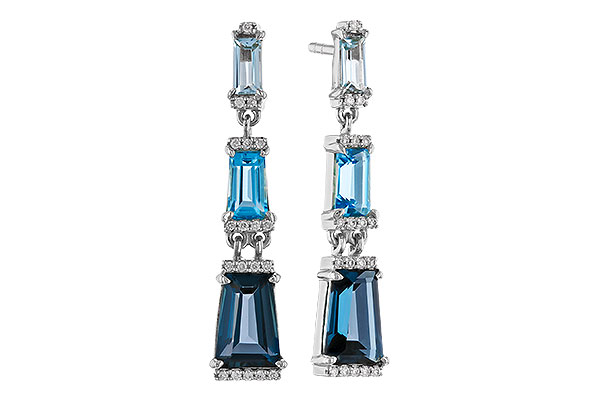 B311-22671: EARRINGS 2.55 BLUE TOPAZ 2.62 TGW