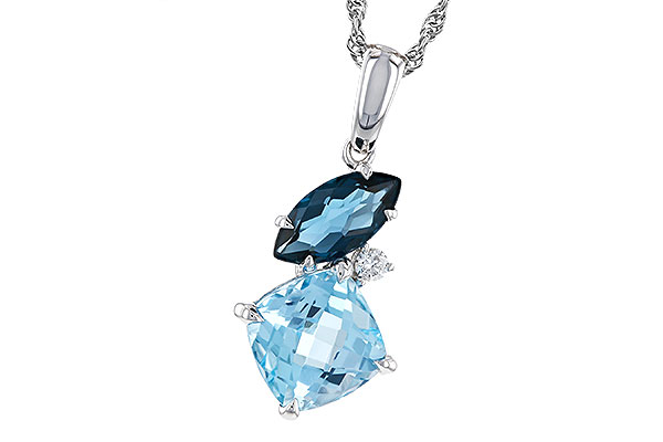 D311-22644: NECKLACE 2.37 TW BLUE TOPAZ 2.40 TGW