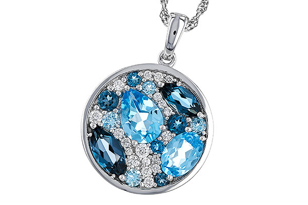 E311-22671: NECKLACE 2.31 TW BLUE TOPAZ 2.48 TGW