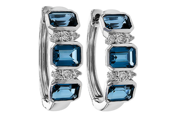 F311-20889: EARRINGS 1.37 TW LONDON BLUE TOPAZ 1.48 TGW