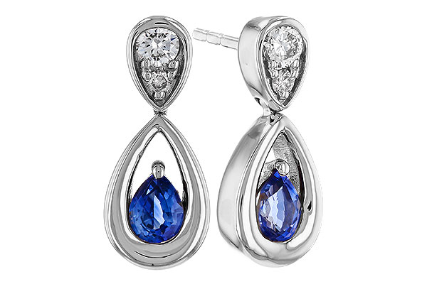 G311-21771: EARRINGS .42 SAPPHIRE .54 TGW (4x3 SAPP)