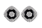 L222-10852: DIA & ONYX EARRINGS .50 TW
