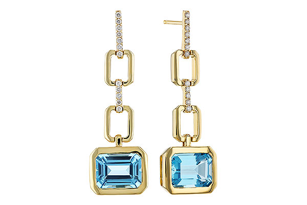 M311-23561: EARRINGS 3.20 BLUE TOPAZ 3.32 TGW (8x6MM BT)